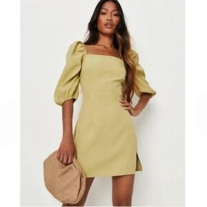 Missguided Sheath Dress with Puff Sleeves